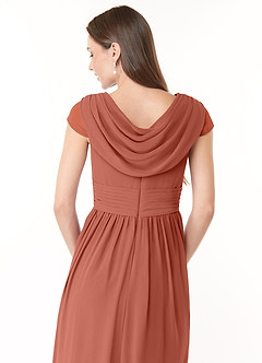 Azazie Organa Bridesmaid Dresses Clay A-Line Pleated Chiffon Dress image6