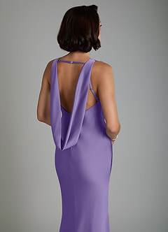 Azazie Dariah Bridesmaid Dresses Tahiti Mermaid Side Slit Stretch Satin Dress image4