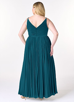 Azazie Raychelle Bridesmaid Dresses Ink Blue A-Line V-Neck Chiffon Dress image8