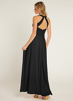 Azazie Claudia Bridesmaid Dresses Black A-Line Sweetheart Neckline Chiffon Dress image4