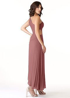 Azazie Kirra Jurken voor bruidsmeisjes Jurk van Chiffon met A-Lijn One-Shoulder Woestijnroos image4