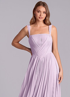 Azazie Mina Final Sale Frosted Lilac A-Line Pleated Chiffon Dress image2