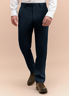 front James Navy Blue Structured Stretch Dress Pants
