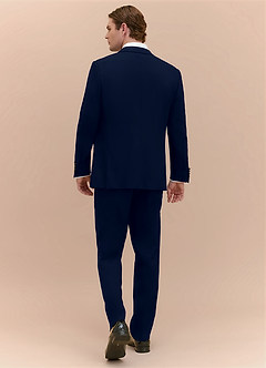 front Hudson Navy Blue Peak Lapel Tuxedo Jacket