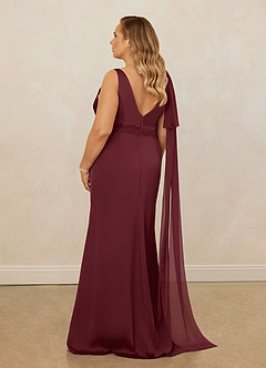 Christian Siriano Bridal for Azazie 1011 Bridesmaid Dresses Cabernet Mermaid Bow Stretch Satin Dress image12