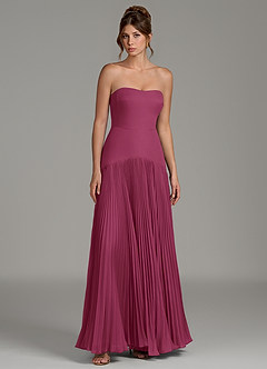 Azazie Yuliana Bridesmaid Dresses Mulberry A-Line Strapless Chiffon Dress image7