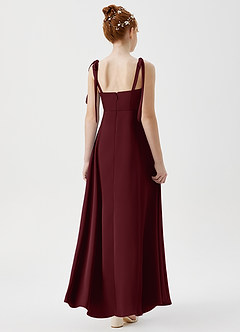Azazie Rosey Junior Cabernet A-Line Sweetheart Neckline Stretch Satin Dress image2