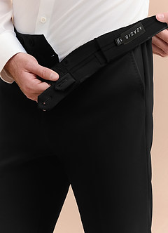 front James Black Structured Stretch Dress Pants