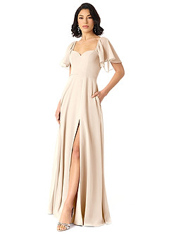 Azazie Chloe Bridesmaid Dresses White Alabaster A-Line Sweetheart Neckline Chiffon Dress image5