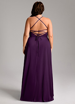 Azazie Mei Brudtärnklänningar Klänning av A-Line i Stretch Satin V-ringning Druva image8