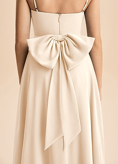 Azazie Bear Junior White Alabaster A-Line Pleated Chiffon Dress image7