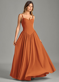 Azazie Evadina Suknie dla druhen Linia A Gorset Szyfon Do ziemi Sukienka image3