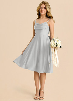 Azazie Bear Silver A-Line Sweetheart Neckline Stretch Satin Dress image4