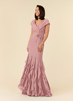 Azazie Bailora Final Sale Dusty Rose Mermaid Ruched Chiffon Dress image1