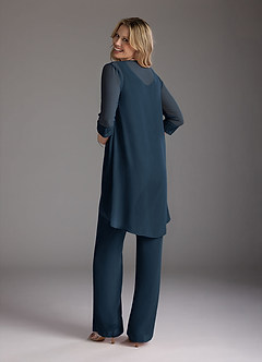 Azazie Maura Mother of the Bride Dresses Dark Navy Jumpsuit/Pantsuit Sequins Chiffon Dress image6