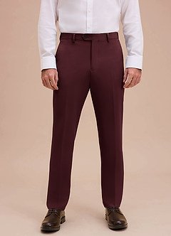 front Ethan Cabernet Refined Weave Dress Pants