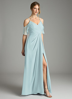 Azazie Dakota Bridesmaid Dresses Mist A-Line V-Neck Pleated Chiffon Dress image5