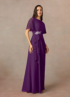 Azazie Rain Mother of the Bride Dresses Grape Sheath Beaded Chiffon Dress image2