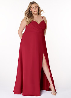 Azazie Everleigh Bridesmaid Dresses Scarlet A-Line Sweetheart Pleated Chiffon Dress image8
