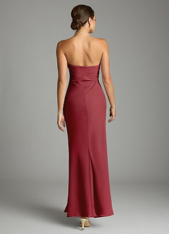 Azazie Saylor Vestidos de damas de honor Vestido de Granada de Gasa de Corte Sirena con Sin tirantes image11