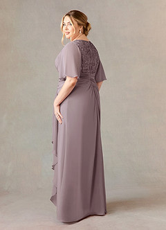 Azazie Carson Mother of the Bride Dresses Dusk A-Line V-Neck Lace Chiffon Dress image9