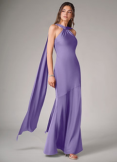 Azazie Kinsley Bridesmaid Dresses Tahiti Mermaid Side Slit Stretch Satin Dress image3