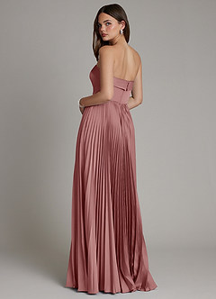 Azazie Mariana Bridesmaid Dresses Dusty Rose A-Line Pleated Stretch Satin Dress image3