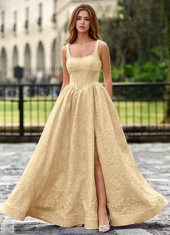Thyme Orange A-line 3D Flowers Prom Dress image6
