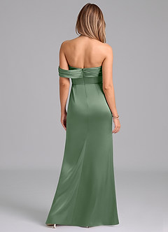 Azazie Lisbeth Bridesmaid Dresses Matcha Mermaid Off the Shoulder Stretch Satin Convertible Dress image7