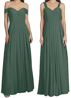 Azazie Kaitlynn Robes de demoiselle d'honneur Robe Empire Convertible en Mousseline de soie Gerafft Mousse De Mer image8