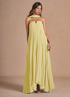 Nahla Lemon Sorbet Allover Pleated Maxi Dress image4
