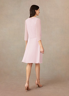 Azazie Klaus Mother of the Bride Dresses Blushing Pink A-Line Scoop Sequins Chiffon Dress image2