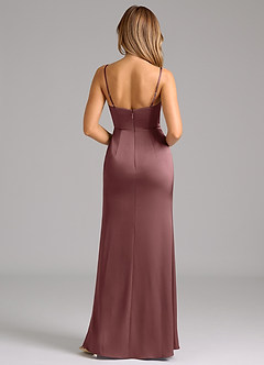 Azazie Aimee Bridesmaid Dresses Vintage Mauve A-Line Sweetheart Neckline Stretch Satin Dress image2