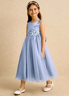 Azazie Malva Robe Demoiselle D'honneur Fillette Robe Princesse en Tulle Arc Eis image3