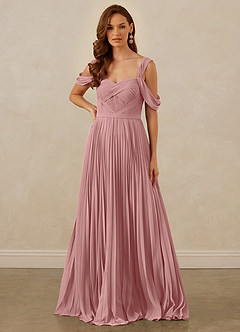Christian Siriano Bridal for Azazie 1013 Bridesmaid Dresses Dusty Rose A-Line Off the Shoulder Chiffon Dress image8