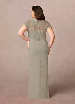 Azazie Carmen vestidos de madre de la novia Vestido de Gris Pardo de Encaje de Recto image9