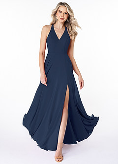 Azazie Amalfi Final Sale Agave Flowy Pleated Chiffon Dress image3