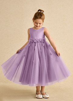 Azazie Lux Flower Girl Dresses Wisteria A-Line Beaded Tulle Dress image3