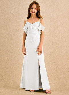 Azazie Pippy Girls Formal Sukienki dla dziewczynek sypiących kwiaty Linia A Dekolt w kształcie serca Szyfon Długość podłogi Sukienka image3