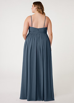 Azazie Alia Brudepigekjoler A-Line Plisseret Chiffon Gulv-længde Kjole image7