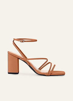 front Ankle Strap Block Heel Sandals