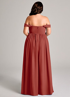 Azazie Calianna Bridesmaid Dresses Terracotta A-Line Off the Shoulder Chiffon Convertible Dress image15