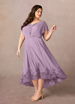 Azazie Palana Mother of the Bride Dresses Wisteria A-Line Lace Chiffon Dress image8