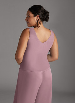 Azazie Frances Mother of the Bride Dresses Dusty Rose Jumpsuit/Pantsuit Scoop Mesh Dress image14