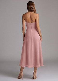 Azazie Wren Bridesmaid Dresses Dusty Rose A-Line Strapless Chiffon Dress image2