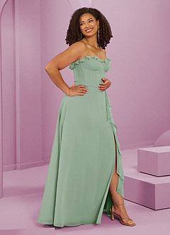 Barbie ♥ Azazie Bridesmaid Dresses Agave A-Line Sweetheart Neckline Chiffon Dress image12