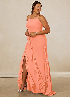 Christian Siriano Bridal for Azazie 1006 Bridesmaid Dresses Sunset Mermaid Ruched Chiffon Dress image11