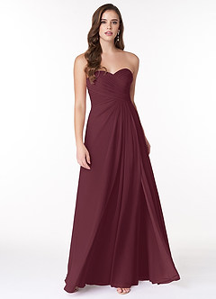Azazie Arabella Allure Bridesmaid Dresses Cabernet A-Line Sweetheart Neckline Chiffon Convertible Dress image4