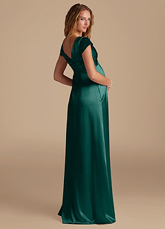 Azazie Allessia Maternity Bridesmaid Dresses A-Line Metallic Satin Floor-Length Dress image2