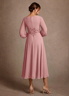 Azazie Ana Mother of the Bride Dresses Dusty Rose A-Line Lace Chiffon Dress image3